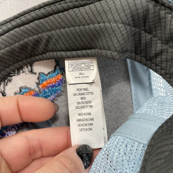 Patagonia Fitz Roy Bear Trucker Hat Gray Mesh Back Snap Back Cap OSFM - Picture 6 of 9